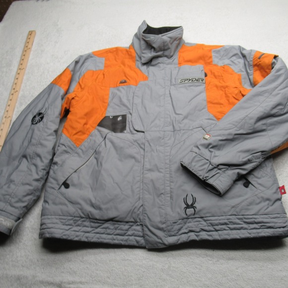 Spyder Snow Jacket Mens‎ Large Gray Team Venom Insulated Full Zip Waterproof Ski - Picture 1 of 16